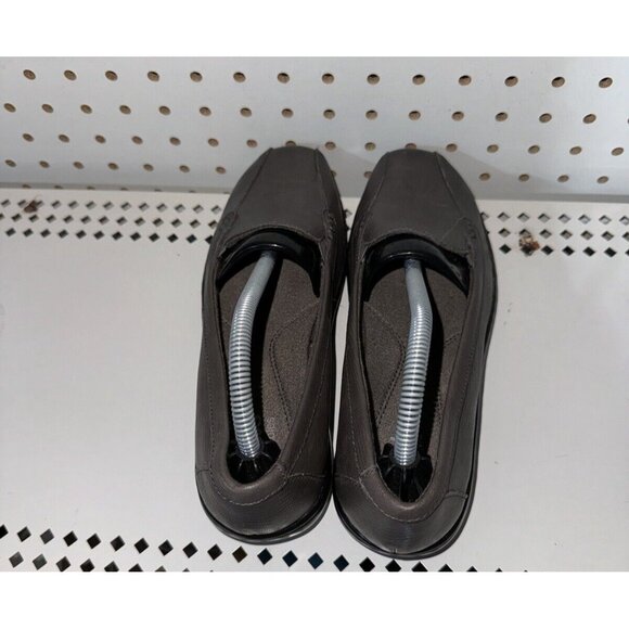 Clarks Bendables Womens Leather Slip On Loafers Flats Size 6.5 M Gray Textured - Picture 2 of 8